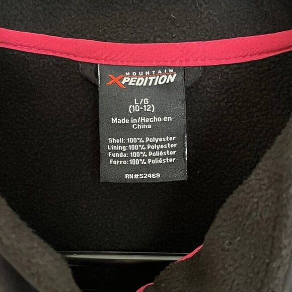 Mountain Xpedition | Girls Jacket Black Pink Winter Coat Zipper 10-12 - Picture 3 of 4